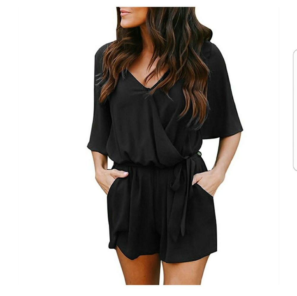 Comfy Casual Black Romper - Picture 1 of 4